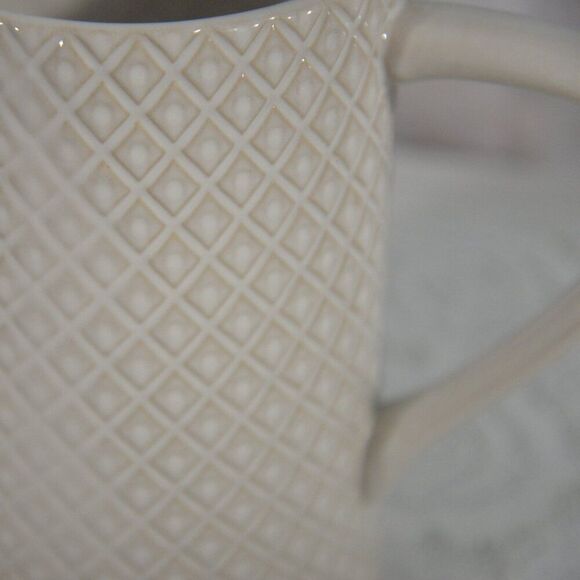 Ceramic Textured Pitcher 8” Tall Cream, New Without Tags - Picture 2 of 4